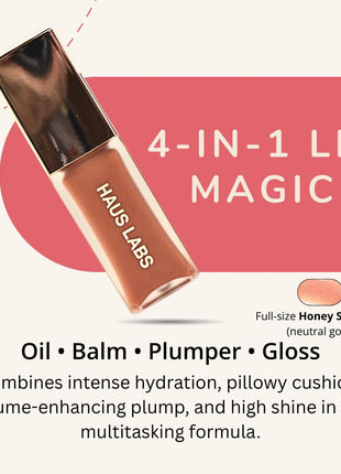 Haus Labs PHD Hybrid Innovation Plumping Lip Glaze Duo - Honey Shimmer Full Size & Persimmon Mini