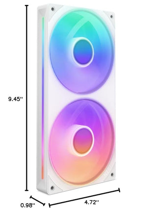NZXT F240 RGB Core - 240mm Single-Frame RGB Fan Unit - White | 240mm single-frame unit with two 120mm RGB fans on one cable. Speed and lighting controlled through CAM.