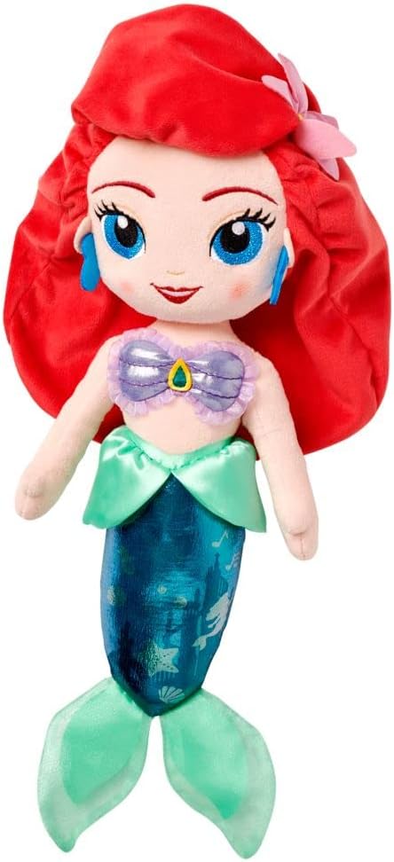 Disney Store Official Ariel Princess Plush Doll (from The Little Mermaid) - Soft Plushy with Embroidered Features - Princess Toys for Girls - Disney Dolls & Stuffed Animals - 14 Inches