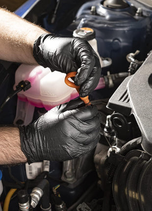 GUSTO Black Nitrile Gloves - Disposable Heavy Duty 6 Mil