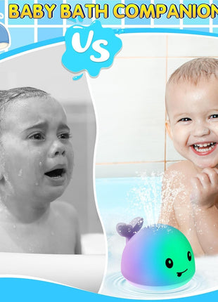 Gigilli Baby Bath Toys, Light Up Pool Water Bathtub Toy for Toddlers Babies | Bath Toys for Kids Boy Girl Gifts, Whale Bath Toy Sprinkler, Birthday Fountain Toy
