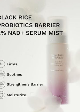 haruharu Wonder Black Rice Probiotics Hydration Boost Duo, Barrier Essence & 2% NAD+ Serum Mist, Skin Flooding Duo for Glowy Skin