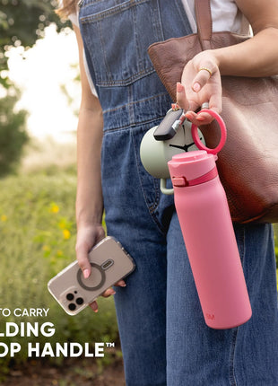 Simple Modern Water Bottle with Straw & Handle | 24oz | Blue | Mesa Loop Insulated Water Bottle for School, Sports, Travel | Leak Proof, Stainless Steel | Neptune