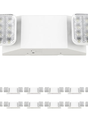 Sunco 12 Pack LED Emergency Lights, Commercial Lighting for Business, Power Outages, Offices, with Backup Battery (90 Minutes), Wall Mount, Hard Wired, 120-277V, Fire Resistant (94V-0) UL.