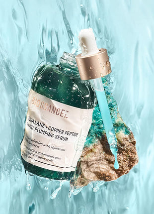 Biossance Squalane + Copper Peptide Rapid Plumping Serum - Face Serum for All Skin Types - Visibly Plumping + Firming Skin, Fine Lines + Wrinkles, Vegan Copper Peptides, Hyaluronic Acid