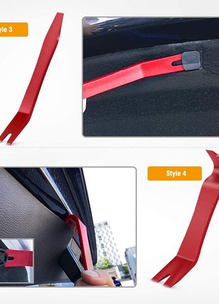 GOOACC 5 PCS Nylon Auto Trim Removal Tool Kit No-Scratch Removal Tool Kit for Car Panel & Audio Dashboard Dismantle Red