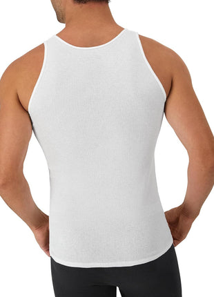 Hanes Men's Tank Undershirt Pack, Cotton Tank Undershirt, Moisture-Wicking, Breathable, White or Grey/Black, Multi-Pack