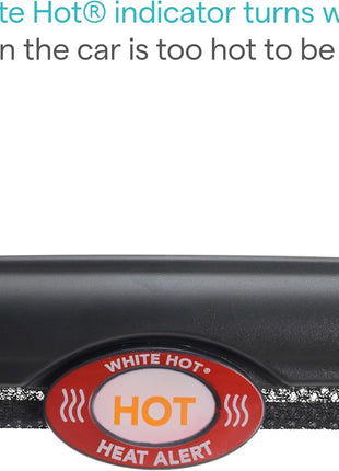 Munchkin Brica Sun Safety Car Window Shade with Heat Alert, Helps Block UVA/UVB Rays, 2 Pack, Black