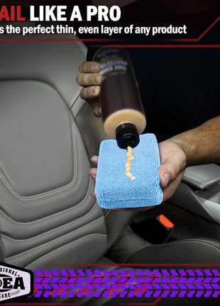 AIDEA Microfiber Applicator Pad-8Pack, Car Wash Sponge, Premium Microfiber Sponge and Cleaning Pads, Perfect for Effortless Wax, Sealant, and Conditioner Application, Car Detailing Supplies, Blue