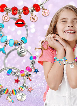 Charm Bracelet/Jewelry Making Kits for Kids Girls,Unicorn Birthday Gifts,Arts Crafts Toys for 5 6 7 8 9 12 Years Old Girls
