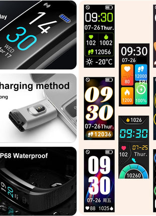 Fitness Tracker with Step/Distance/Calories Counter, Activity Tracker with Heart Rate Monitor, Slim Style Watch IP68 Waterproof, Sleep Monitor Tracker, Pedometer Watch for Women Men