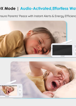 ieGeek Baby Monitor with Camera and Audio, 5inch Large HD Display(No WiFi) & 1080P Camera & Free Smart App(WiFi), Upgraded Night Vision/PTZ/2-Way Audio/Auto Tracking Detection Notification and Alert