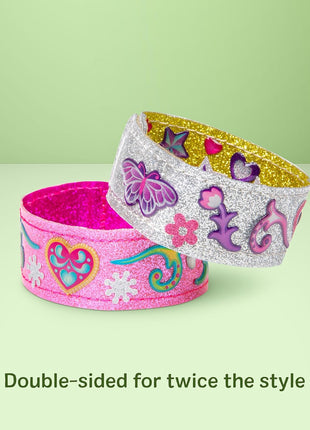 Melissa & Doug Design-Your-Own Bracelets with 100+ Sparkle Gem & Glitter Stickers, Kids Snap Bracelets, Stickers & Jewelry Crafts, Preschool Toys for Girls & Boys Ages 4+