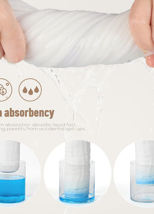 Yoofoss Muslin Burp Cloths for Baby 10 Pack 100% Organic Cotton Baby Washcloths for Boys Girls Large 20''X10'' Super Soft and Absorbent White
