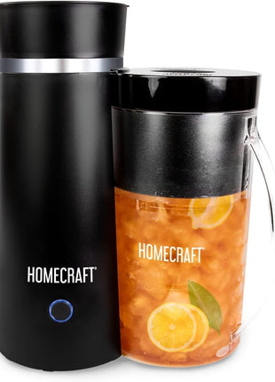 Homecraft Electric Iced Tea Maker for Sweet Tea and Cold Brew Coffee, Double Insulated Pitcher, Black, Small