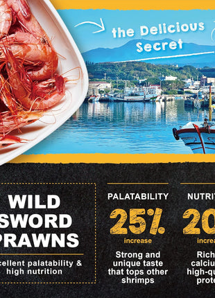 Ultra Fresh Betta Fish Food, Pro Shrimp Patties, 50% Sword Prawns + Akiami Paste Shrimps, All Natural Protein, Rich in Calcium, for Betta's Healthy Development and Cleaner Water, 0.7 oz