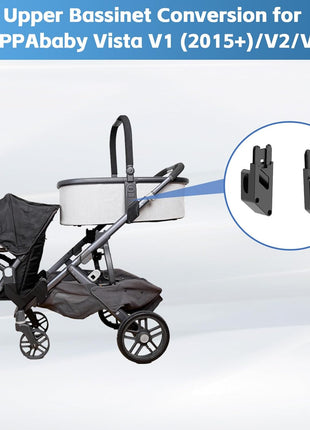 Upper Bassinet Conversion for UPPAbaby Vista V1 (2015+)/V2/V3 | Dual-Level Seat Converter for Toddler Setup | Secure Bolt-On Adapter(Only Upper Apapter)