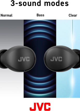 JVC Gumy Mini HAA6TB True Wireless Earbuds, Black | Up to 23 Hours Battery Life, Neodymium Magnet Driver, IPX4 Water Resistance, Compact and Lightweight