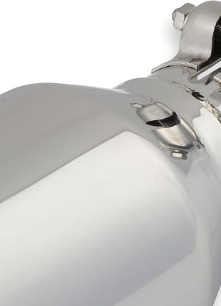 Flowmaster 15365 Exhaust Tip - 4.00 in. Rolled Angle Polished SS fits 2.50 in. Tubing - Clamp On
