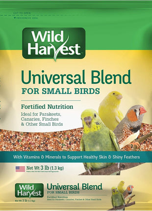 Wild Harvest Universal Blend For Small Birds 3 Pounds, Foritified Nutrition