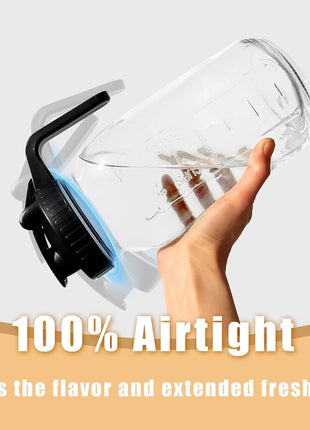 Mason Jar Pour Spout Lid for Wide Mouth Mason Jars, Mason Jar Pitcher Flip Cap Airtight Handle Lid, Leak Proof Seal Cover, Pack of 2