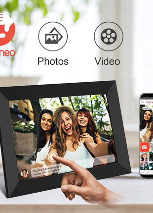32GB FRAMEO 10.1 Inch Smart WiFi Digital Photo Frame 1280x800 IPS LCD Touch Screen, Auto-Rotate Portrait and Landscape, Built in 32GB Memory, Share Moments Instantly via Frameo App from Anywhere