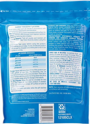 Clorox® Pool&SpaTM Swimming Pool pH Down, Lowers pH, Protects Against Eye and Skin Irritation, 5LB (Pack of 1)