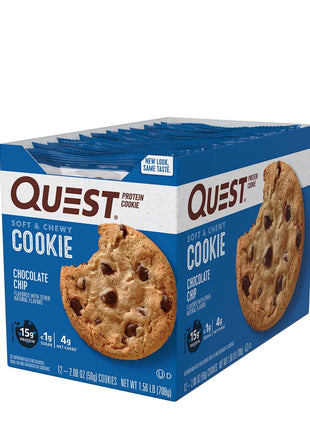 Quest Nutrition Chocolate Chip Protein Cookie, 15g Protein, 1g Sugar, 2g Net Carbs, Keto Friendly, High Protein, Low Carb; 12 Count