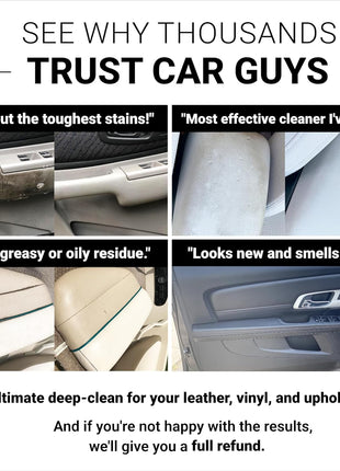 CAR GUYS Interior Car Cleaner for Tough Stains | Stain Remover for Car Seats, Carpet, Upholstery, & Leather | 18 Oz Kit with Microfiber Towel