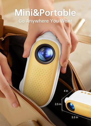 ARTSEA Mini Portable Projector for iPhone - HD 1080P Support Pico Movie Projector to Watch Cartoon, Phone Projector Compatible with HDMI, USB, TV Stick, Laptop, iOS and Android