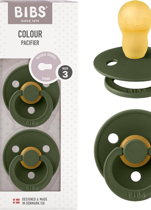 BIBS Pacifiers Colour Collection | Natural Rubber Baby Pacifier | Set of 2 BPA-Free Soothers | Made in Denmark | 0+ Months (Pack of 2) | Dusty Blue/Steel Blue