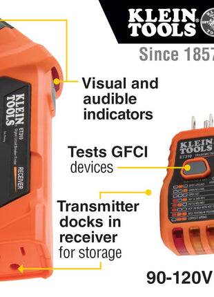 Klein Tools ET310 AC Circuit Breaker Finder, Electric and Voltage Tester with Integrated GFCI Outlet Tester