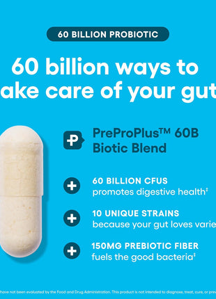Physician's Choice Probiotics 60 Billion CFU   10 Strains + Organic Prebiotics   Immune, Digestive & Gut Health   Supports Occasional Constipation, Diarrhea, Gas & Bloating   for Women & Men   30ct