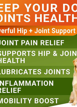 (Pack of 3) Glucosamine Treats for Dogs - Joint Supplement w/Omega-3 Fish Oil - Chondroitin, MSM - Advanced Mobility Chews - Joint Pain Relief - Hip & Joint Care - Chicken Flavor - Made in USA