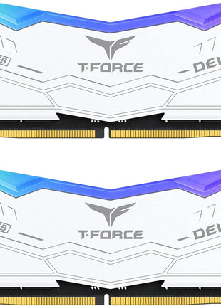 TEAMGROUP T-Force Delta RGB DDR5 Ram 32GB (2x16GB) 6400MHz PC5-51200 CL32 Desktop Memory Module Ram for 600 700 Series Chipset XMP 3.0 Ready White FF4D532G6400HC32ADC01