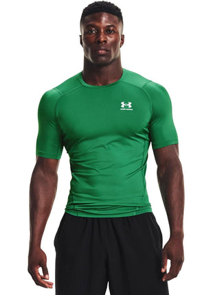 Under Armour Men's Armour HeatGear Compression Short-Sleeve T-Shirt , White (100)/Black, Medium