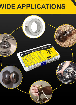Set Screws Assortment Kit (M3, M4, M5, M6, M8) with Allen Keys – Durable 240 Pcs Metric Cup Point 304 Stainless Steel for Bathroom Fixtures, Door Knobs, Faucets, Plumbing, and More