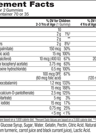 OLLY Kids Multivitamin Gummy, Overall Health and Immune Support,* Vitamins and Minerals A, C, D, E, Bs and Zinc, Kids Chewable Supplement, Sour Fruity Punch Flavored, 70 or 35 Day Supply - 70 Count