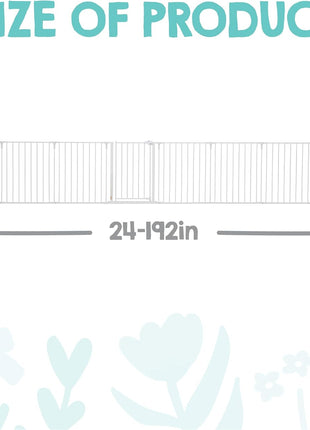 Regalo Safety 24"-192" Metal 2-in-1 Super Wide Baby Gate & Play Yard