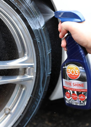 303 Products High Gloss Tire Shine And Protectant - Long Lasting, Water Based Formula - Lasts For Weeks - No Harmful Silicones - Lasts Weeks Not Days, 16 fl. oz. (30395CSR) Packaging May Vary