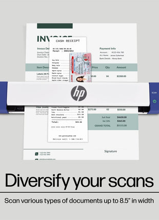 HP Small USB Document & Photo Scanner for Portable 1-Sided Sheetfed Digital Scanning, Model HPPS100, for Home, Office & Business, PC and Mac Compatible, HP WorkScan Software Included
