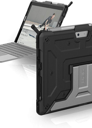 URBAN ARMOR GEAR UAG Designed for Microsoft Surface Go 4/ Surface Go 3 / Surface Go 2 / Surface Go Case 10.5" Metropolis Rugged Aluminum Kickstand Military Drop Tested Protective Cover Black