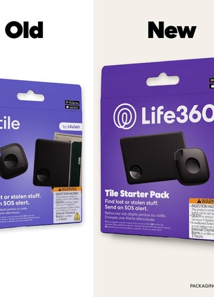 Life360 Tile Starter Pack - Bluetooth Trackers and Item Finders for Keys, Wallets & More. Both iOS and Android Compatible. Phone Finder. 2-Pack (Black Mate/Slim)