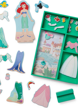 Melissa & Doug Disney Princess Ariel Magnetic Dress-Up Wooden Doll Pretend Play Set (30+ Pieces)