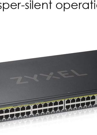 Zyxel 48 Port PoE Switch | Smart Managed | Gigabit Network Ethernet Switch | 44x GbE PoE+ with 375W Budget + 4x SFP GbE PoE+ Combo + 2x SFP | Rack Mount | Smart Fan | Hybrid Mode Cloud | GS1920-48HPv2