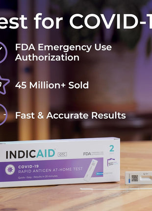 INDICAID COVID-19 Antigen Rapid Test, 6 Tests in 3 Individual Packs, FDA EUA Authorized OTC COVID Home Test, HSA/FSA Eligible, Fast and Easy to Use