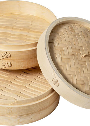 Joyce Chen 2-Tier Bamboo Steamer Baskets, 10-Inch