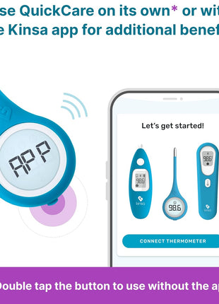 Kinsa Smart,Fever, Digital Medical Baby, Kid and Adult Termometro - Accurate, Fast, FDA Cleared Thermometer for Oral, Armpit or Rectal Temperature Reading - QuickCare
