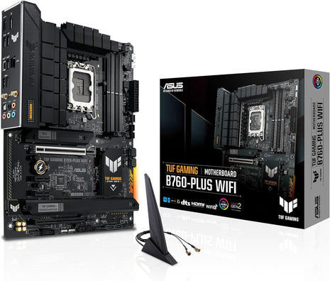 ASUS TUF GAMING B760-PLUS WIFI Intel B760 LGA 1700 ATX motherboard, Ready for 14th, 13th & 12th Gen Intel® Core CPU, 12+1+1 Stages, PCIe 5.0, 3x M.2, DDR5, 2.5G, USB 3.2 Type-C®, Thunderbolt 4TM, USB4®