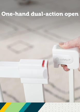 Safety 1st Easy Install Walk Thru Baby Gate for Doorway With Door, Dog Gates, Fits 29"-38", Easy Install 28" Tall, White